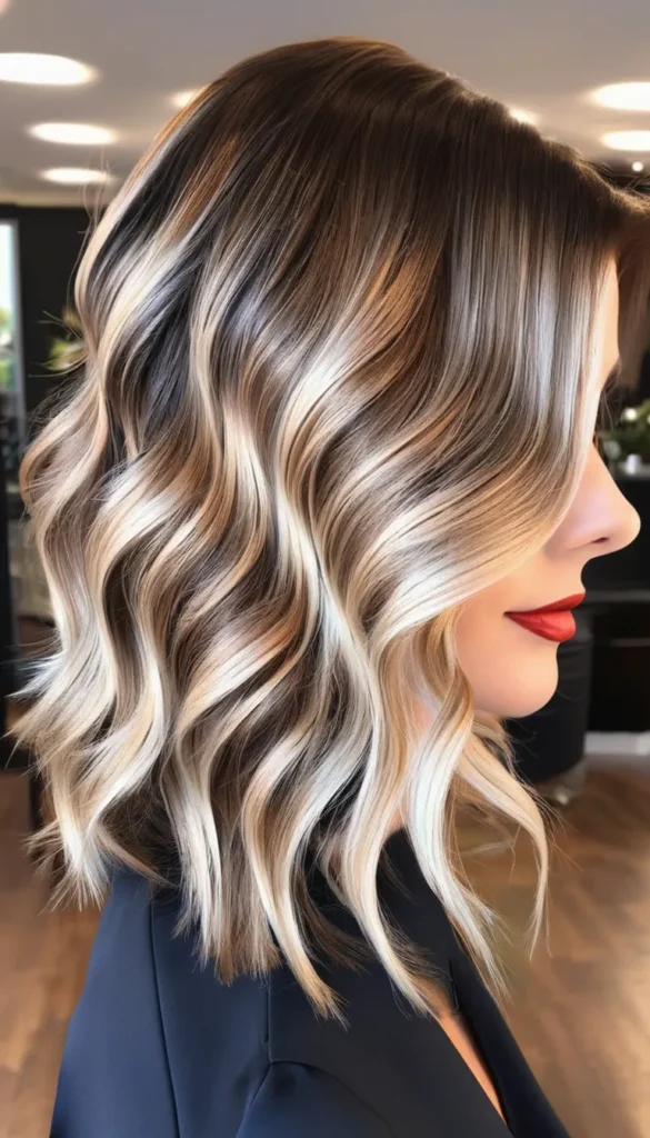 Blonde Long Bob with Dark Roots