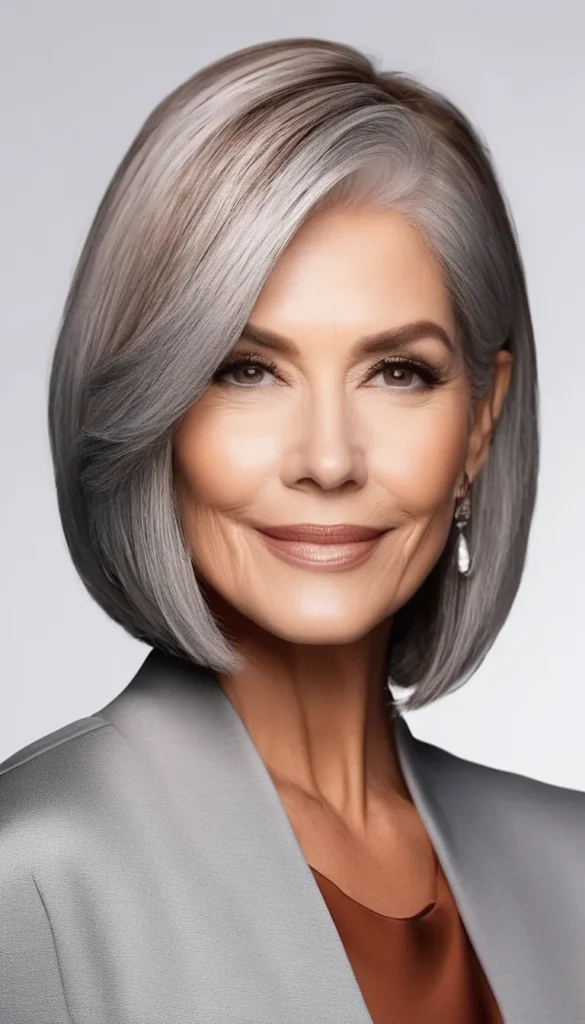 Blunt Bob for Grey Hair