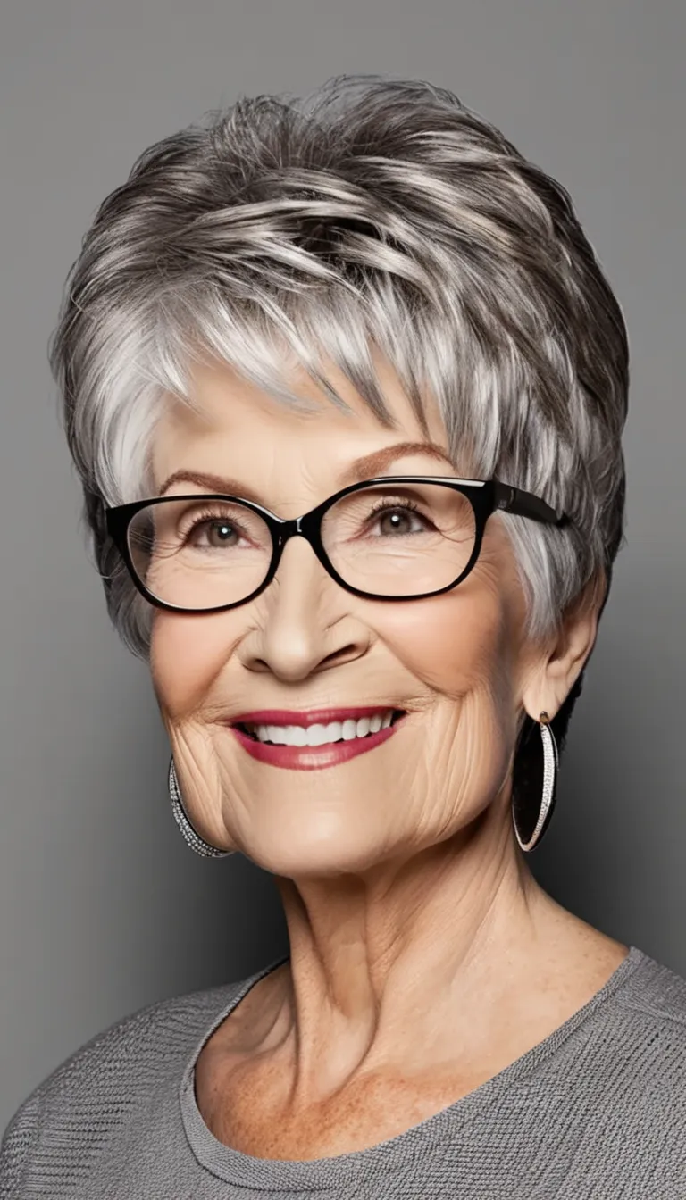 25 hairstyle for women over 70 with glasses