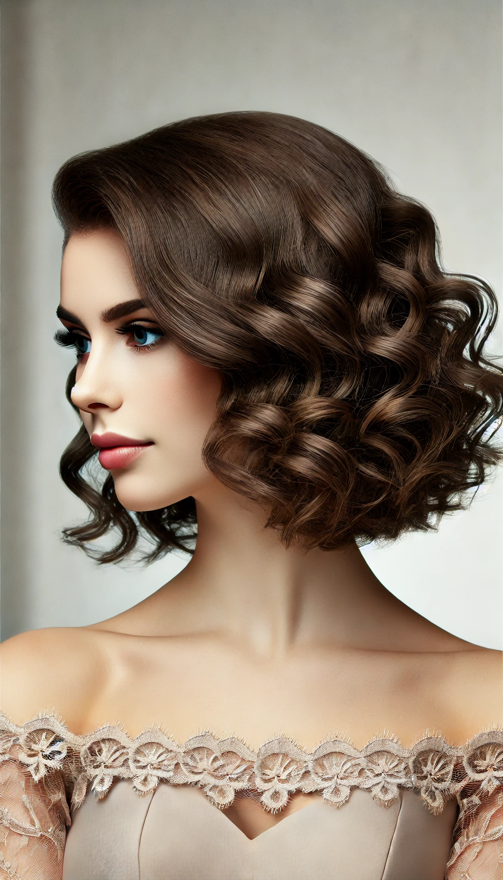 Curled-Hair For short prom hairstyle