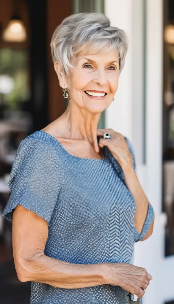 Short Grey Wavy Pixie