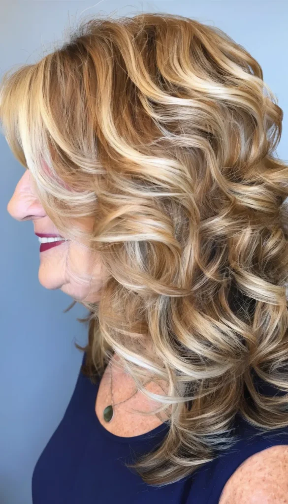 Shoulder-Length Highlighted Curls