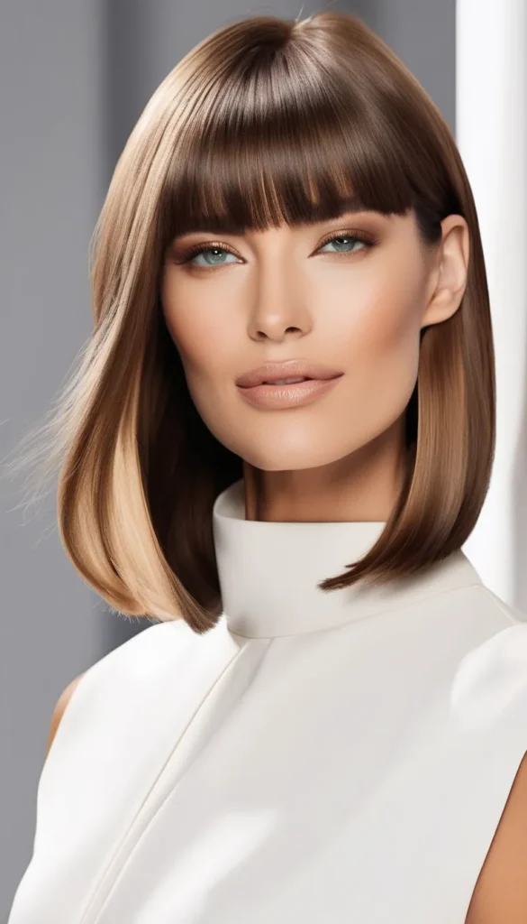 Shoulder-Length Straight Hair with Bangs