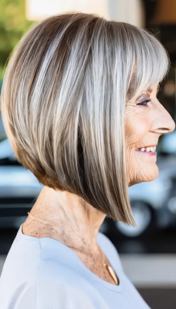 Silver Angled Bob