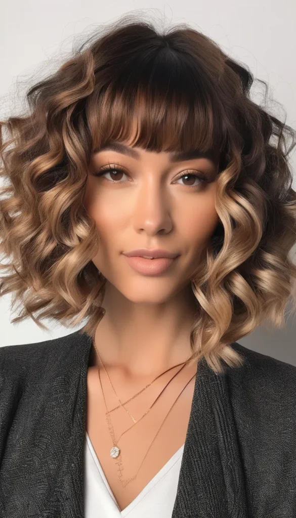 Soft Curls with Highlights