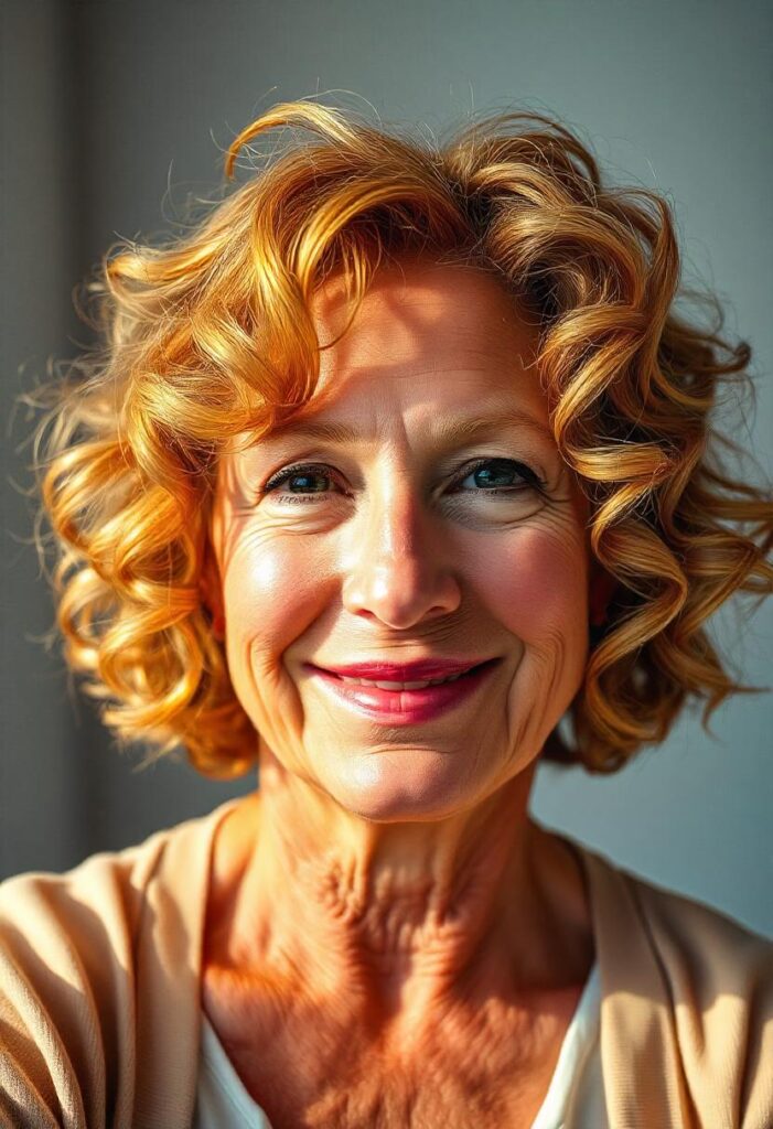 Sun-Kissed Curly Bob