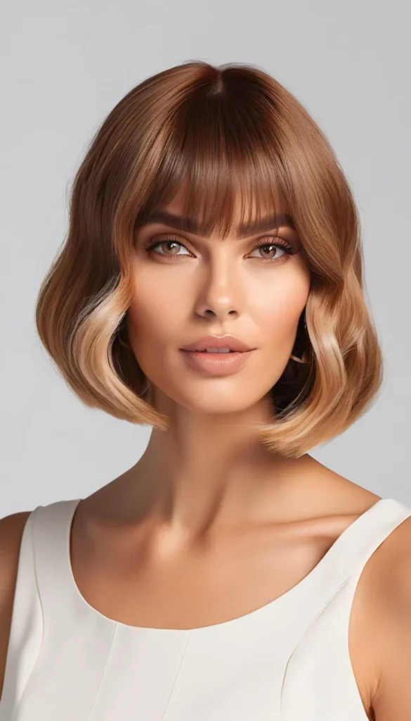 Wavy Bob with Bangs