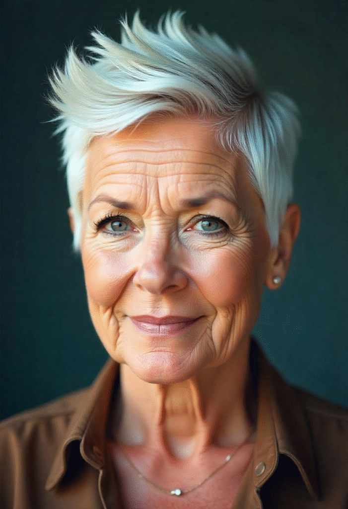 20 Best Shag Hairstyles for Women Over 60: Timeless And Trendy 19 Short Spiky Undercut Hairstyle for Seniors