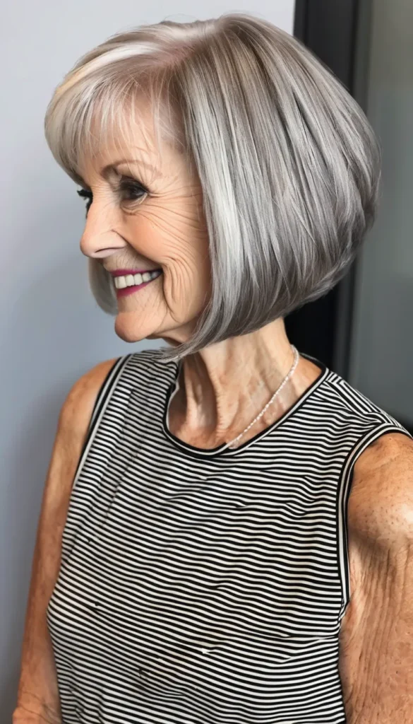 Silver Angled Bob