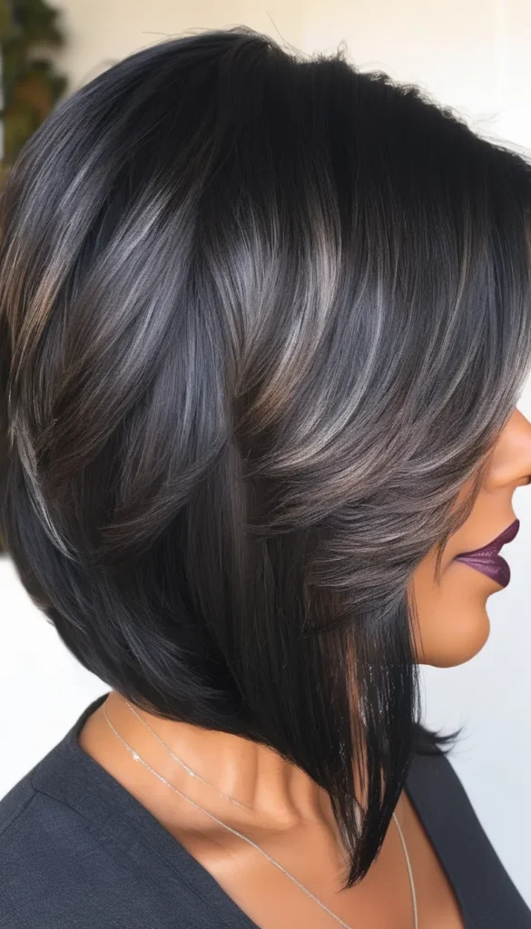 Angled Bob for Thick Black Hair