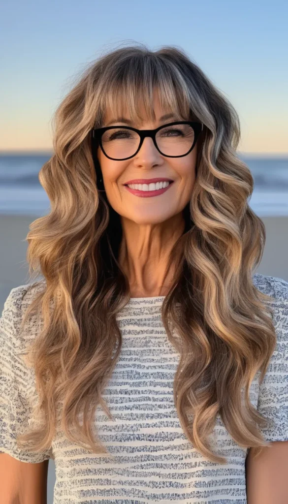 Beach Waves with Bangs