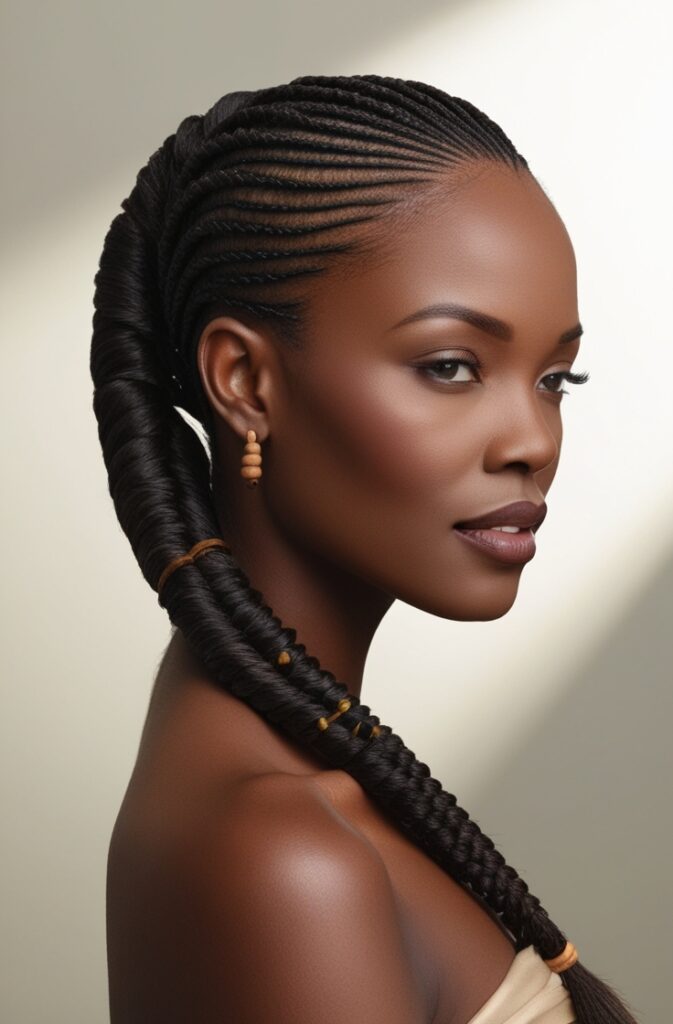 Beautiful Cornrow Ponytail