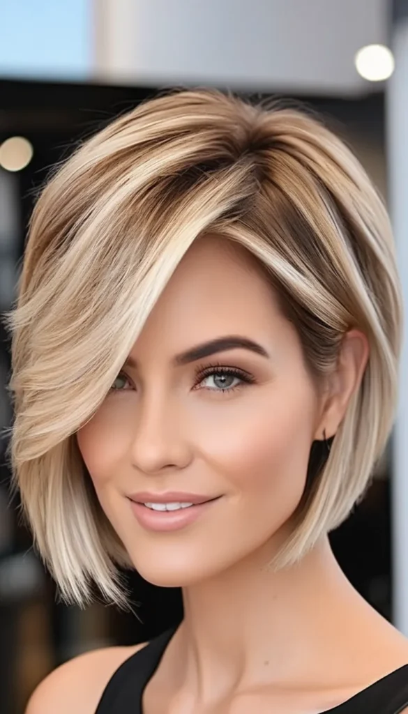 Blonde Bob with Layers and Highlights