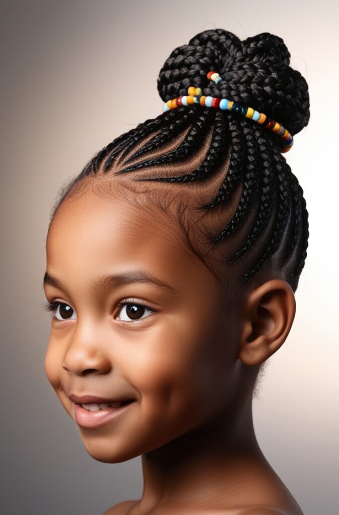 Braided Bun with Beads