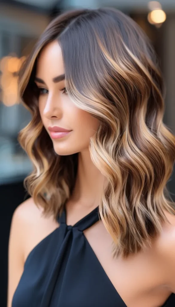 Center-Parted Wavy Long Bob