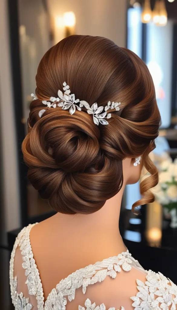 Chignon with Curled Pieces