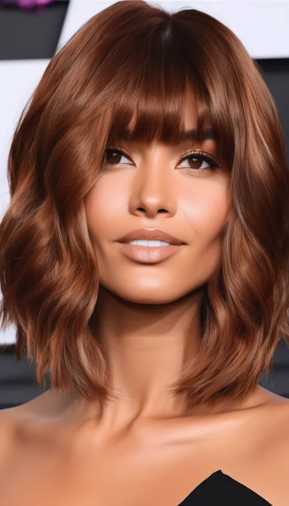 Cinnamon Brown Shaggy Bob