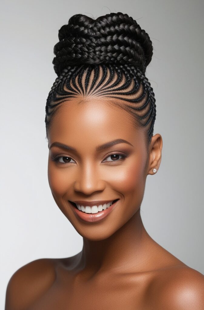 27 Best African Braid Hairstyle Ideas in 2025 17 Cornrow Updo