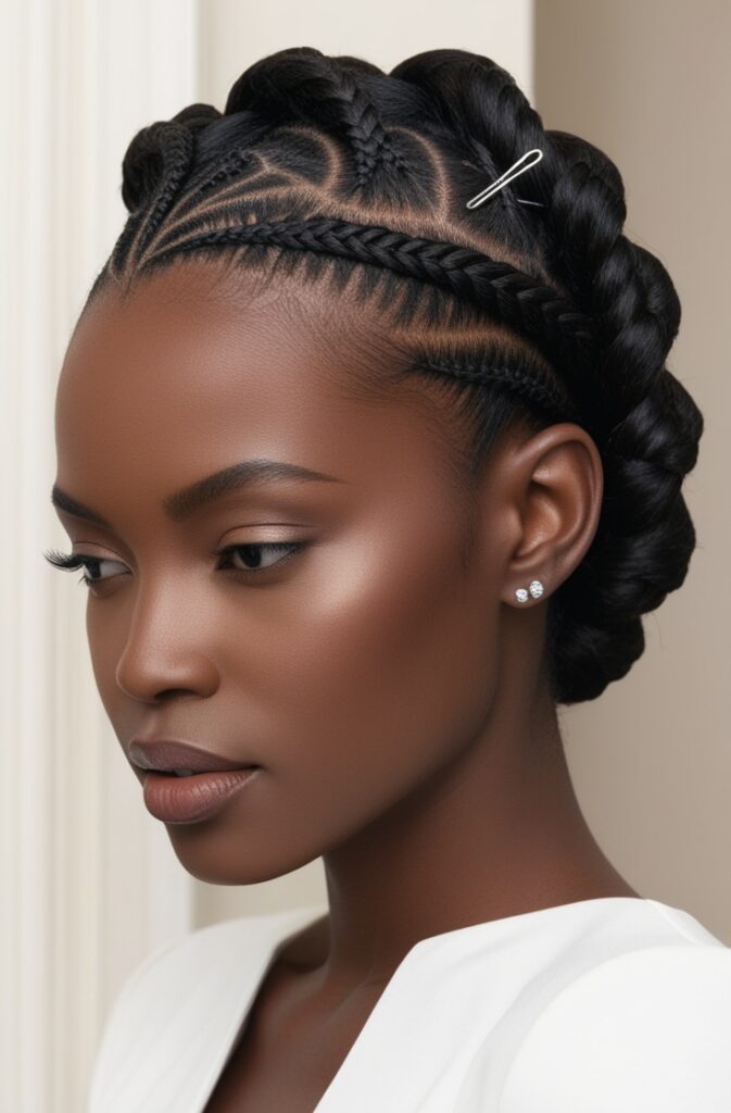 Crown Cornrow Updo