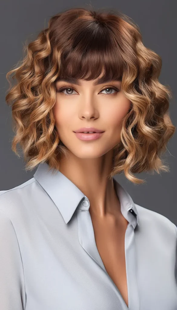 Curly Bob with Fringe