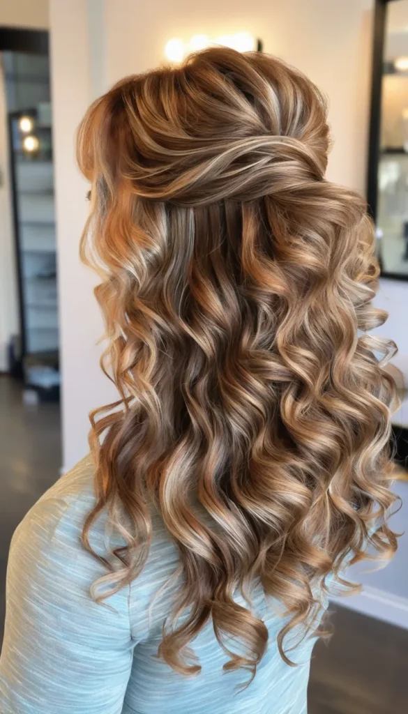 Curly Half-Up Half-Down