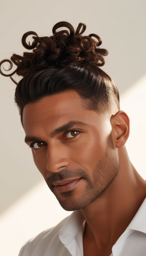 Curly Man Bun