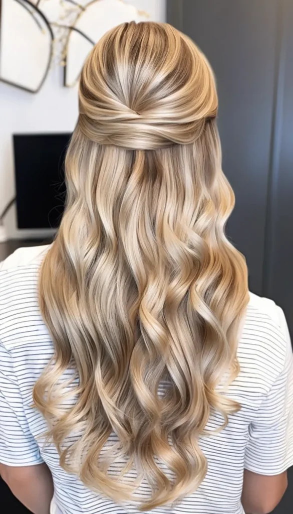 Flaxen Blonde Half-Up