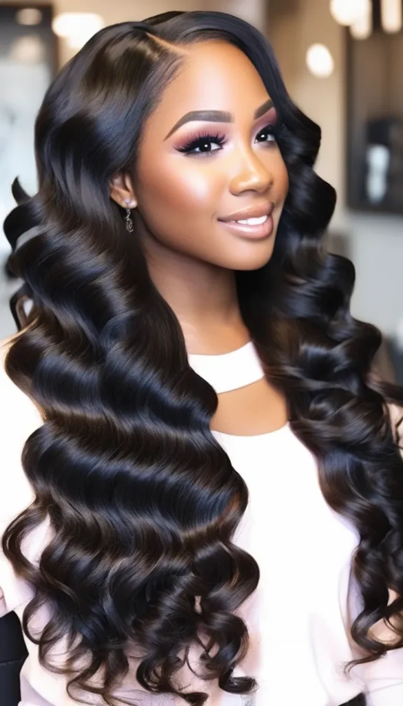 Full Weave with Long Curls