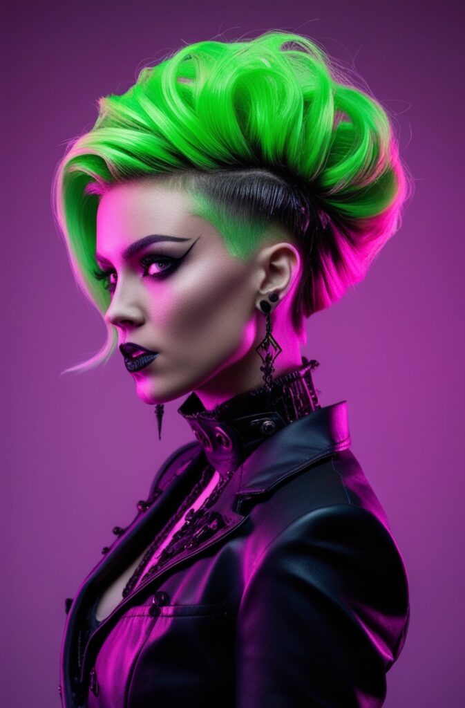 Goth Hairstyles Neon Green