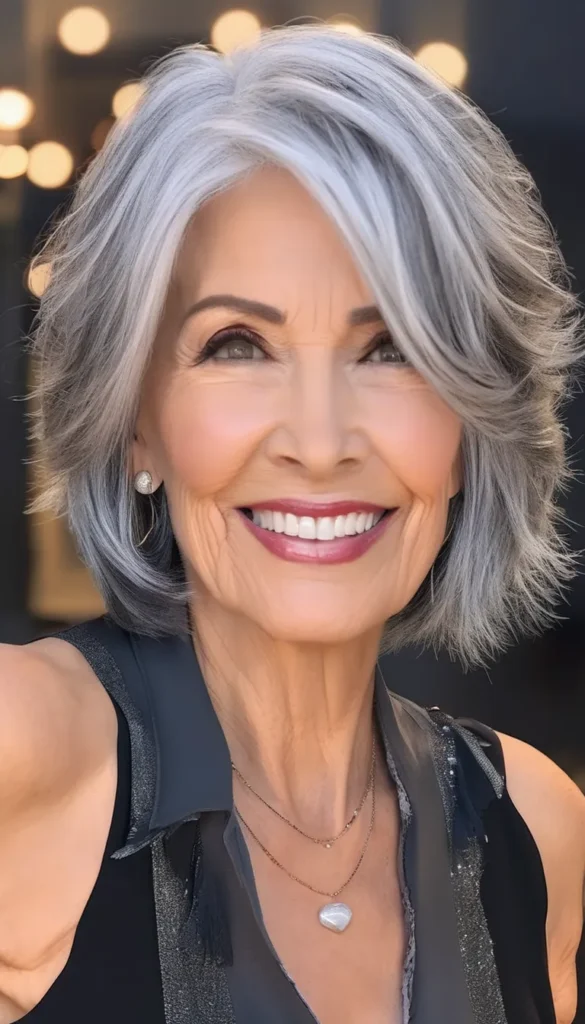 Gray Bob with Soft Layers