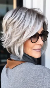 Icy Messy Bob Cut on Layers 1 - Hairstyle Buddy