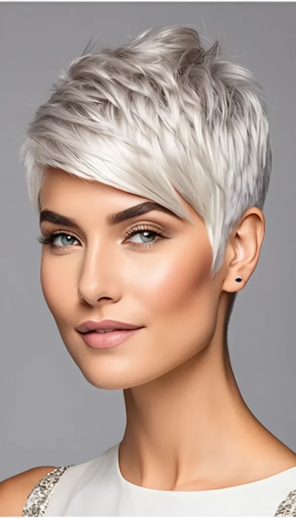 Icy Platinum Pixie Cut