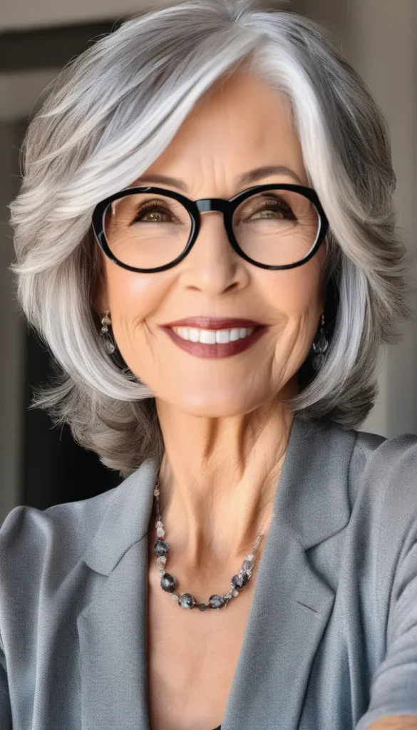  Inverted Bob for Grey Hair