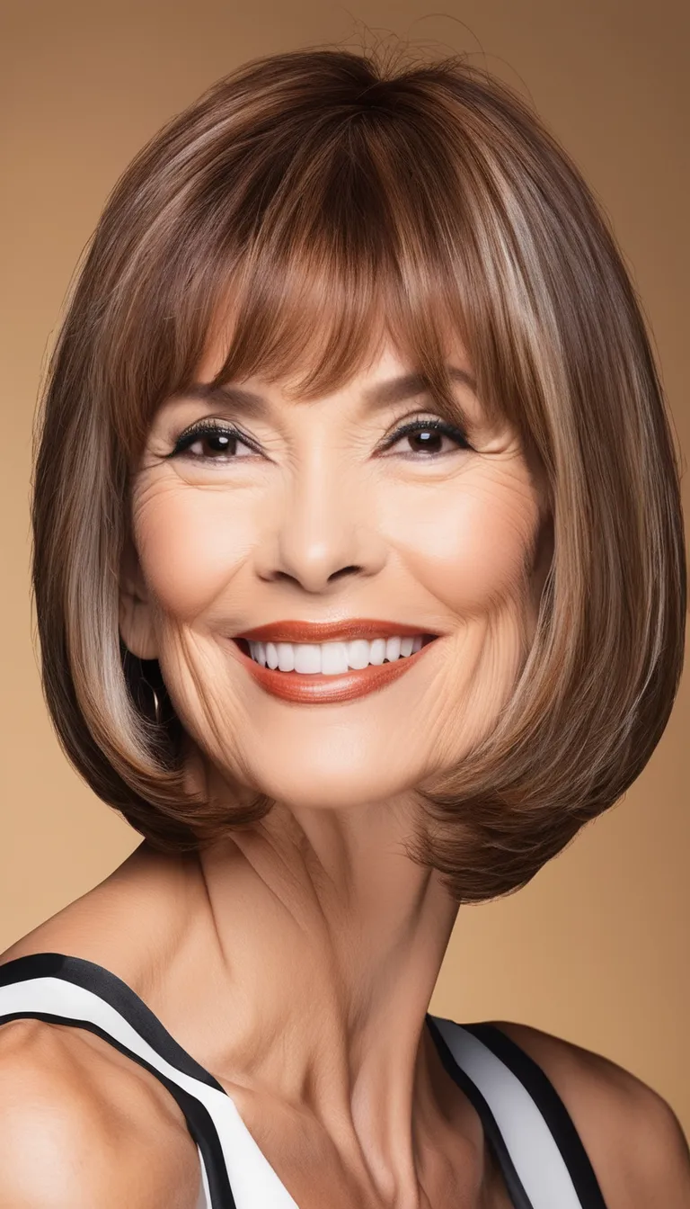 30 Hairstyles for Women Over 50 with Bangs