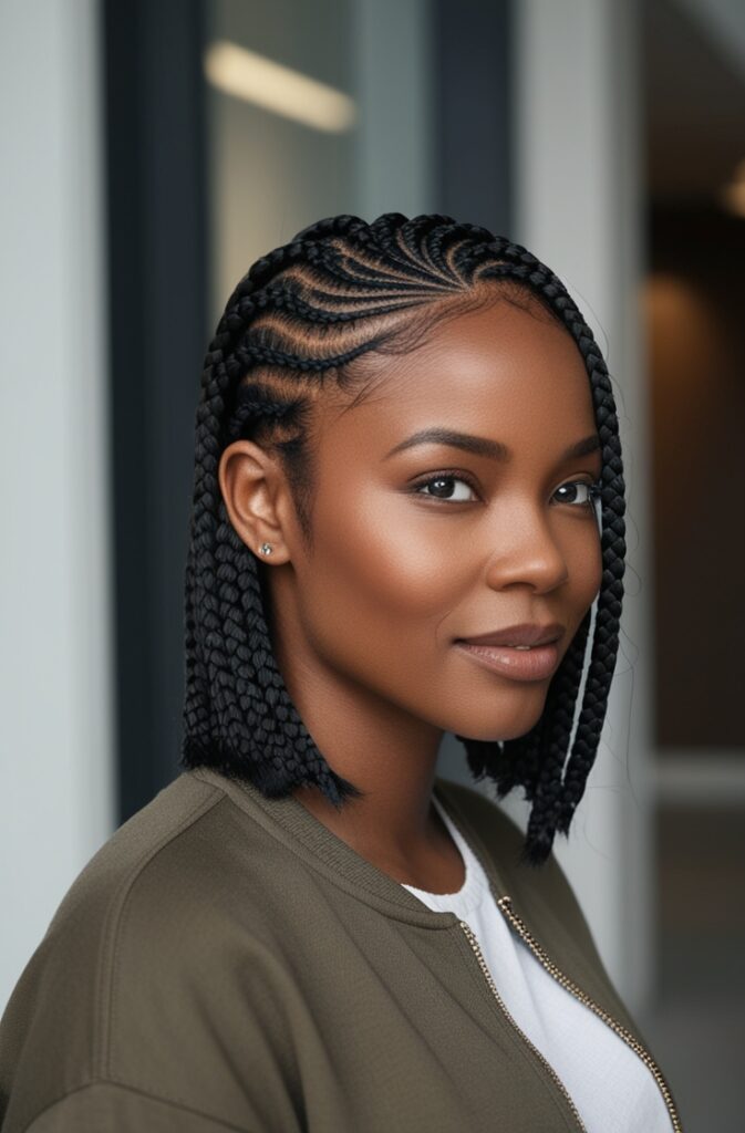 27 Best African Braid Hairstyle Ideas in 2025 19 Knotless Bob Braids