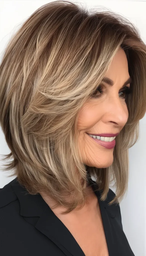 Layered Bob with Center Part