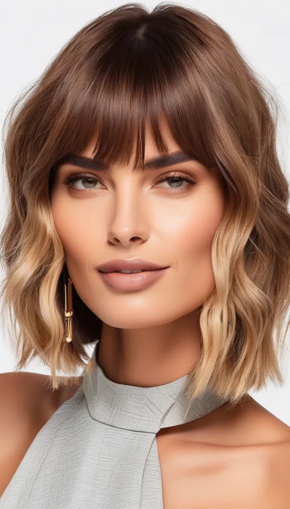 Layered Bob with Curtain Bangs