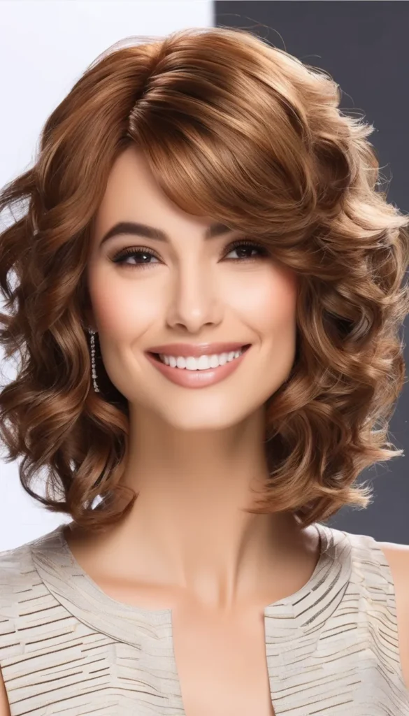  Layered Curly Bob