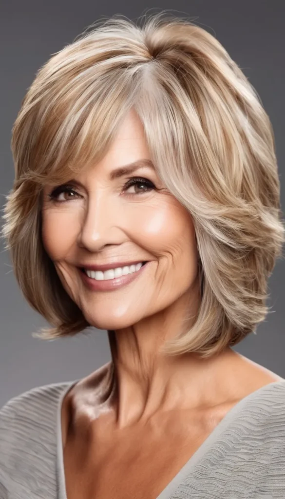 Layered Lob with Side-Swept Bangs