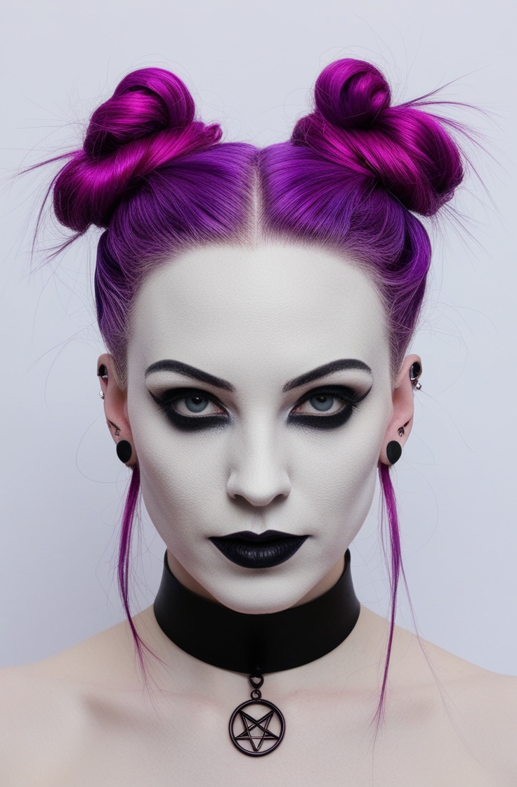 Purple Double Buns