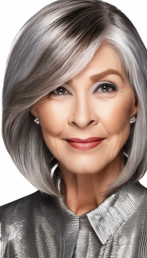 Long Bob for Grey Hair