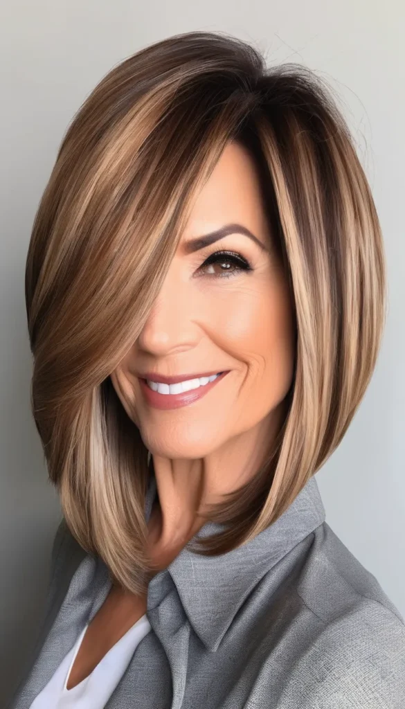 Long Bob with Highlights