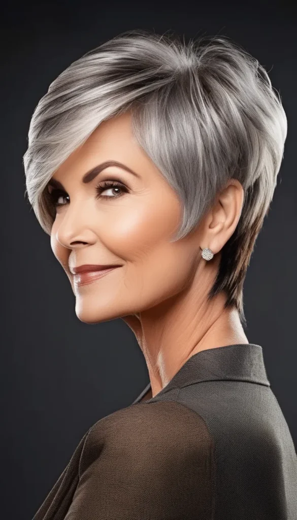 Long Pixie for Grey Hair