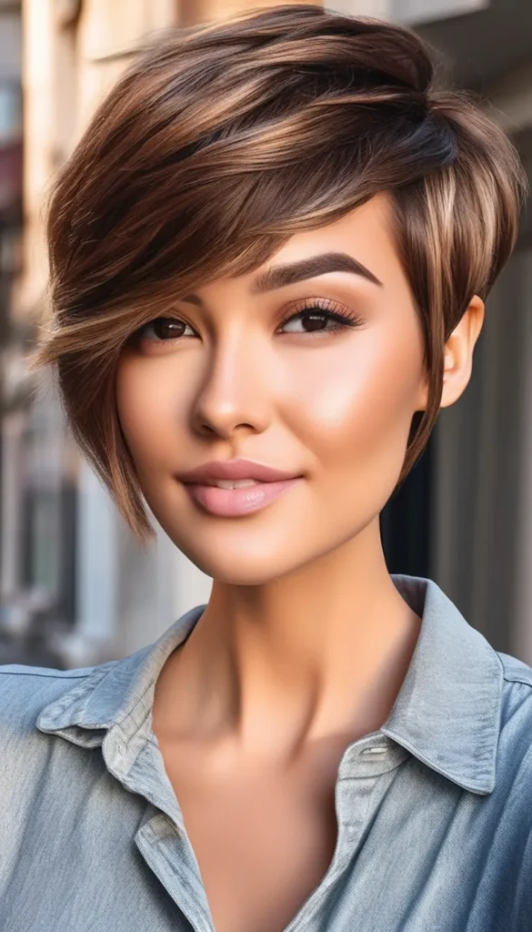 Pixie Cut with Side-Swept Bangs