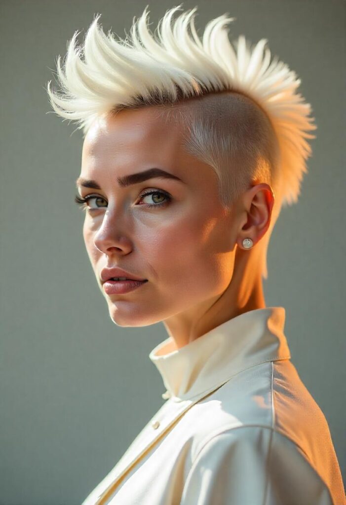 31 Mohawk Hairstyles for Women That Are Trending In 2025 5 Platinum Styled Mohawk