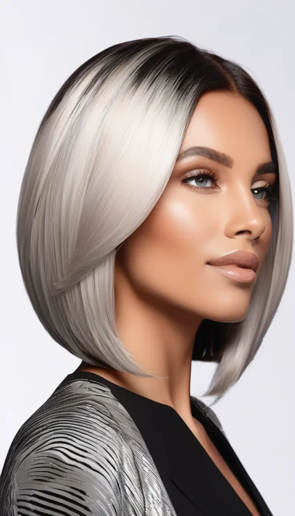 Polished Platinum Sleek Bob