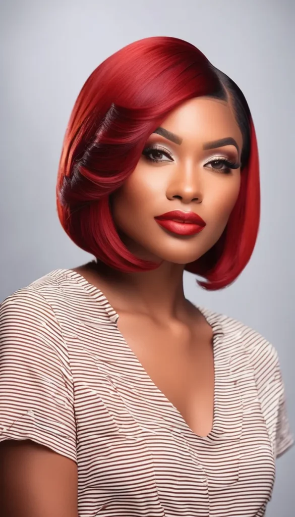 Red Bob with a Side-Part