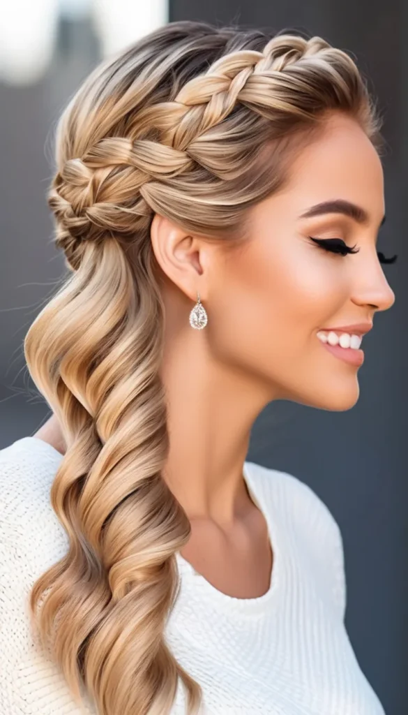 Sandy Blonde Crown Braid