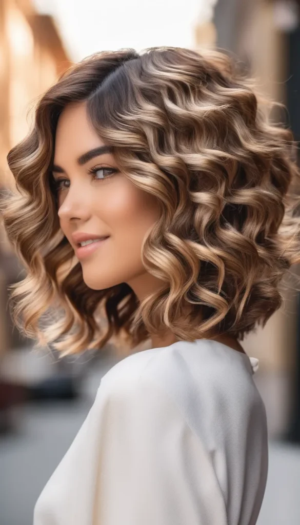 Shoulder-Length Curly Bob