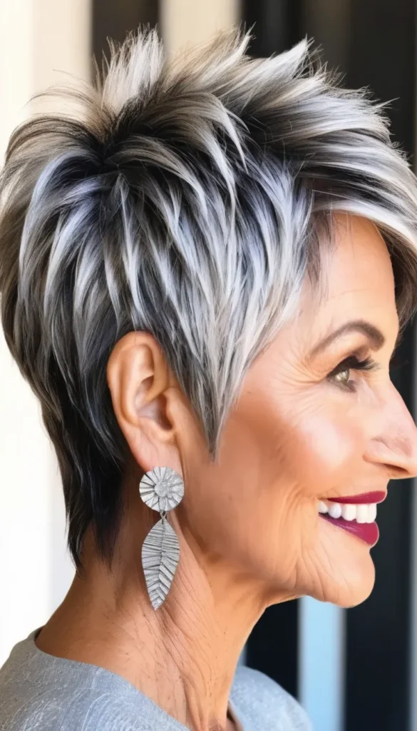 Silver Spiky Pixie